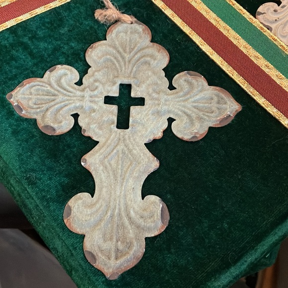 Set of 4 metal cross ornaments - Picture 5 of 7